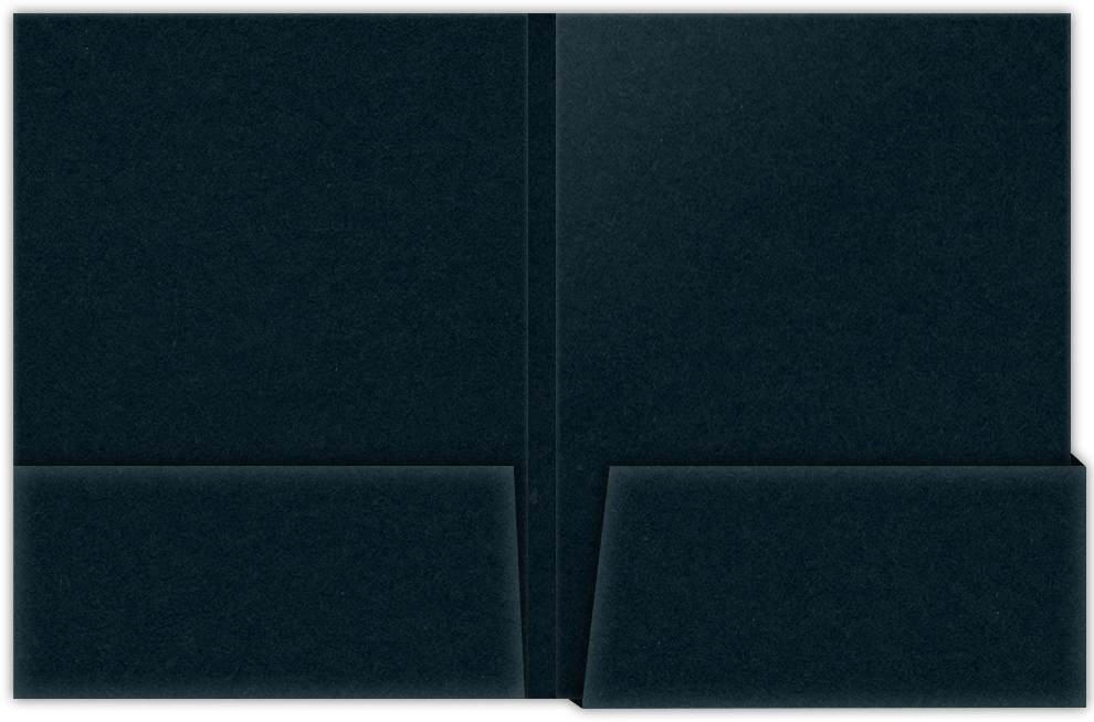 Black Licorice Vellum 100lb 9 x 12 Two Pocket Folders with 4 1/4 Inch Deep Box Pockets and 1/4 Inch Expansion with Double Score Spine