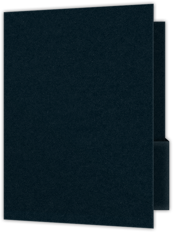 Black Licorice Vellum 100lb 9 x 12 Two Pocket Folders with 4 1/4 Inch Deep Box Pockets and 1/4 Inch Expansion with Double Score Spine