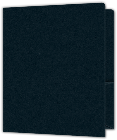 Black Licorice Vellum 100lb 9 x 12 Two Pocket Round Corner Folders with 4 1/4 Inch Pocket