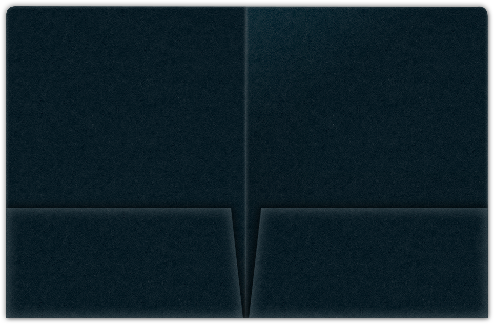 Black Licorice Vellum 100lb 9 x 12 Two Pocket Round Corner Folders with 4 1/4 Inch Pocket