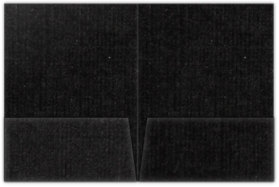 Deep Black Linen 100lb 9 x 12 Two Pocket Folders with 4 Inch Pockets