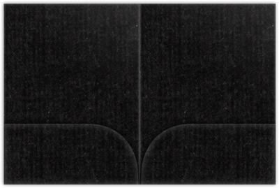 Deep Black Linen 100lb 9 x 12 Two Pocket Folders with 4 Inch Curved Pockets
