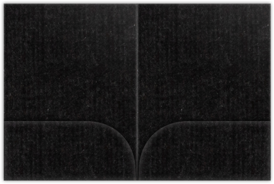 Deep Black Linen 100lb 9 x 12 Two Pocket Folders with 4 Inch Curved Pockets