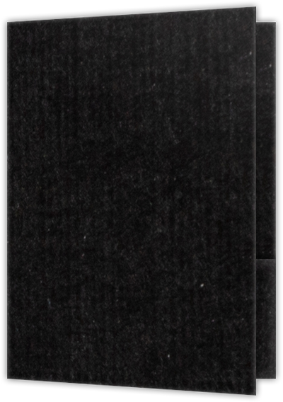 Deep Black Linen 100lb 9 x 12 Two Pocket Folders with 4 Inch Curved Pockets