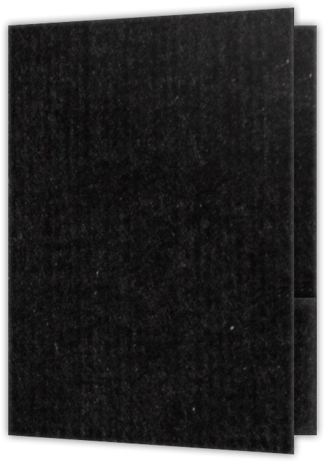 Deep Black Linen 100lb 9 x 12 Two Pocket Folders with 4 Inch Curved Pockets