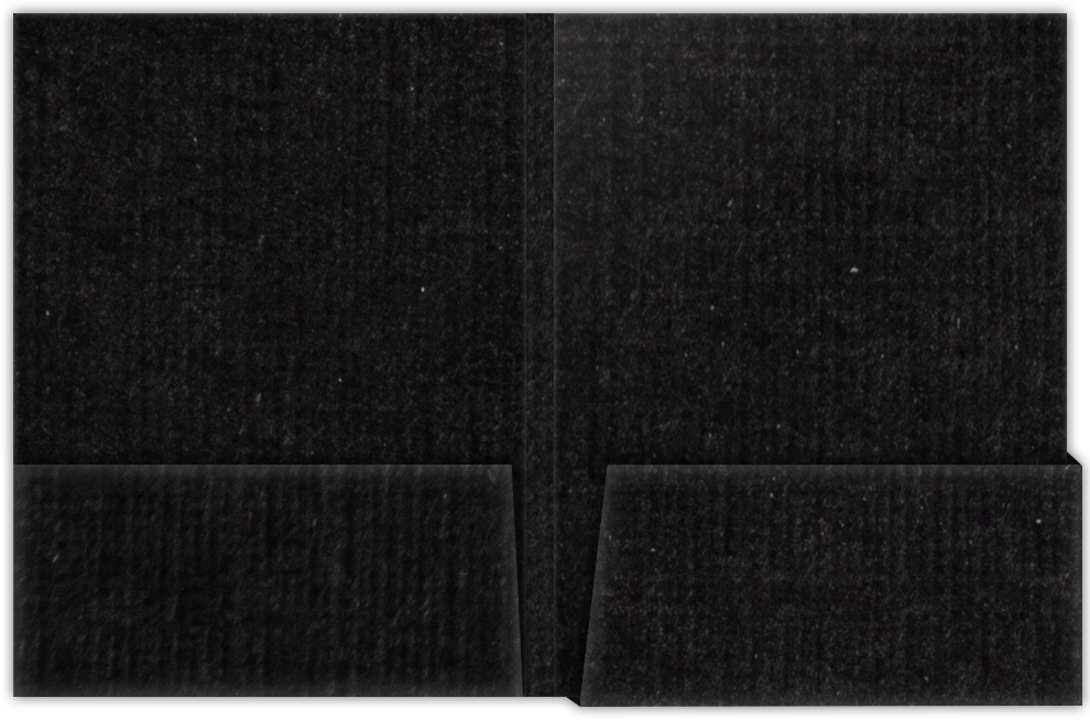 Deep Black Linen 100lb 9 x 12 Two Pocket Folders with 4 1/4 Inch Deep Box Pockets and 1/4 Inch Expansion with Double Score Spine