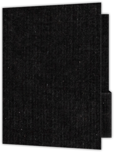 Deep Black Linen 100lb 9 x 12 Two Pocket Folders with 4 1/4 Inch Deep Box Pockets and 1/4 Inch Expansion with Double Score Spine