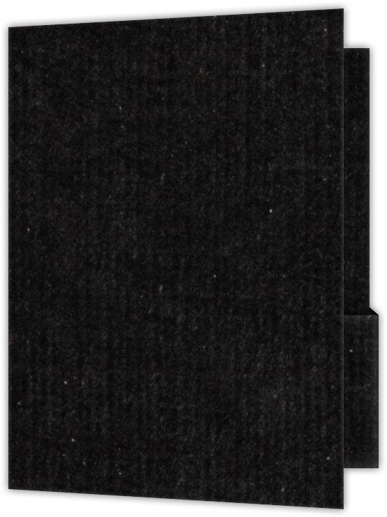 Deep Black Linen 100lb 9 x 12 Two Pocket Folders with 4 1/4 Inch Deep Box Pockets and 1/4 Inch Expansion with Double Score Spine