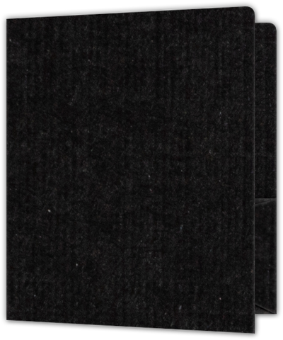 Deep Black Linen 100lb 9 x 12 Two Pocket Round Corner Folders with 4 1/4 Inch Pocket