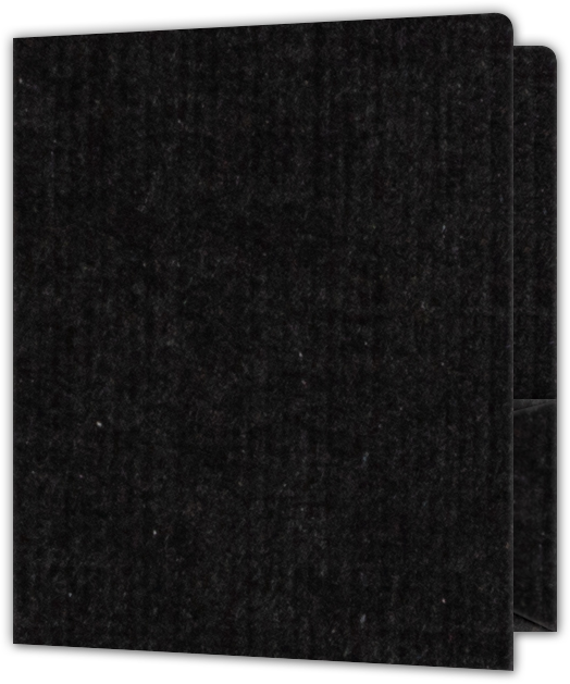 Deep Black Linen 100lb 9 x 12 Two Pocket Round Corner Folders with 4 1/4 Inch Pocket