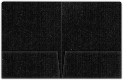 Deep Black Linen 100lb 9 x 12 Two Pocket Round Corner Folders with 4 1/4 Inch Pocket