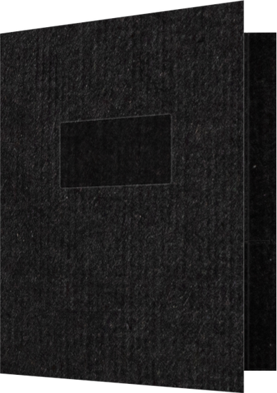 Deep Black Linen 100lb 9 1/2 x 11 3/4 Two Pocket Folders with 4 1/2 Inch Pockets and 1 Inch Reinforced Top and Edges