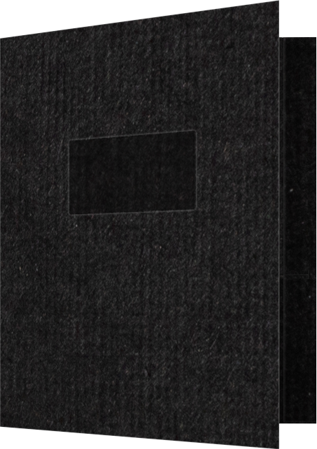 Deep Black Linen 100lb 9 1/2 x 11 3/4 Two Pocket Folders with 4 1/2 Inch Pockets and 1 Inch Reinforced Top and Edges