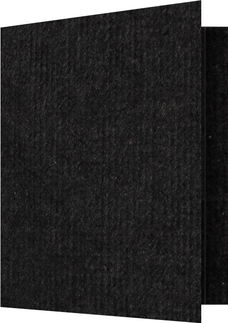 Deep Black Linen 100lb 9 1/2 x 11 3/4 Two Pocket Folders with 4 1/2 Inch Pockets and 1 Inch Reinforced Top and Edges