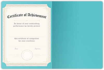Blue Raspberry Vellum 100lb 9 1/2 x 12 Landscape or Portrait Certificate Holders with Rounded Corner Slits