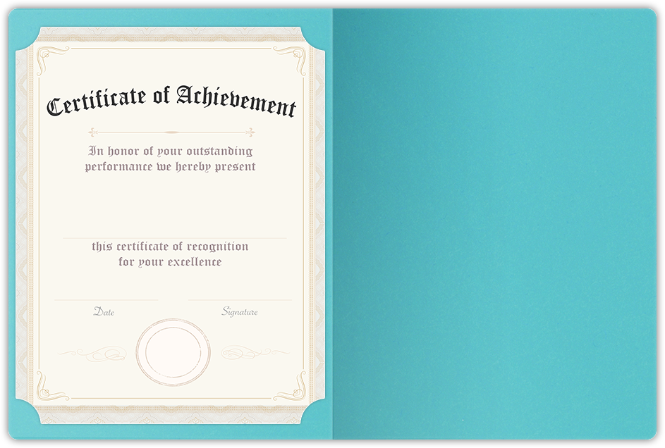 Blue Raspberry Vellum 100lb 9 1/2 x 12 Landscape or Portrait Certificate Holders with Rounded Corner Slits