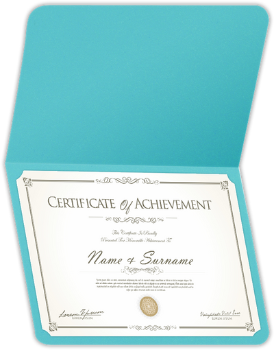 Blue Raspberry Vellum 100lb 9 1/2 x 12 Landscape or Portrait Certificate Holders with Rounded Corner Slits