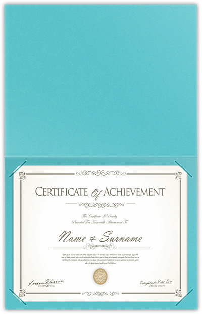 Blue Raspberry Vellum 100lb 9 1/2 x 12 Landscape or Portrait Certificate Holders with Square Corner Slits (Holds 8 1/2 x 11 Certificate)