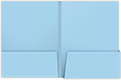 Blue Smooth 140lb 9 x 12 Two Pocket Folders with 4 1/4 Inch Deep Box Pockets and 1/4 Inch Expansion with Double Score Spine