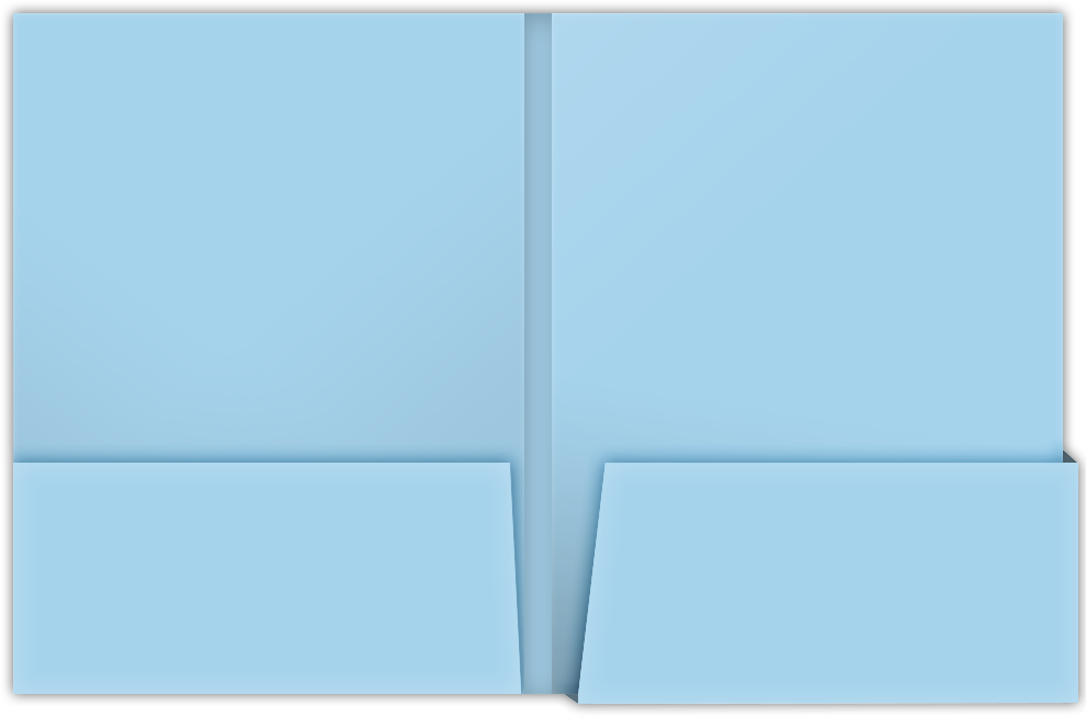 Blue Smooth 140lb 9 x 12 Two Pocket Folders with 4 1/4 Inch Deep Box Pockets and 1/4 Inch Expansion with Double Score Spine