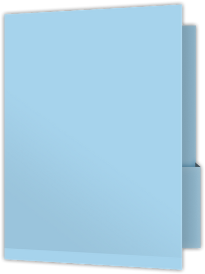 Blue Smooth 140lb 9 x 12 Two Pocket Folders with 4 1/4 Inch Deep Box Pockets and 1/4 Inch Expansion with Double Score Spine