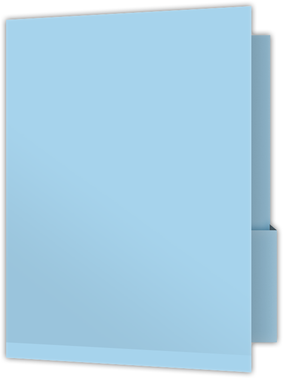 Blue Smooth 140lb 9 x 12 Two Pocket Folders with 4 1/4 Inch Deep Box Pockets and 1/4 Inch Expansion with Double Score Spine