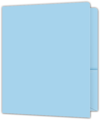 Blue Smooth 140lb 9 x 12 Two Pocket Round Corner Folders with 4 1/4 Inch Pocket