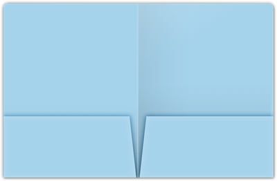 Blue Smooth 140lb 9 x 12 Two Pocket Round Corner Folders with 4 1/4 Inch Pocket