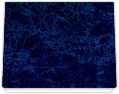 Blue Semi-Gloss 14pt C1S 9 1/2 x 12 Landscape or Portrait Certificate Holders with Rounded Corner Slits