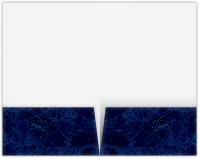 Blue Semi-Gloss 14pt C1S 6 x 9 Two Pocket Half Size Folders with 3 Inch Pockets