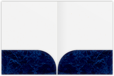 Blue Semi-Gloss 14pt C1S 9 x 12 Two Pocket Folders with 4 Inch Curved Pockets