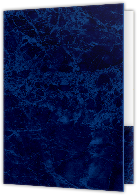 Blue Semi-Gloss 14pt C1S 9 x 12 Two Pocket Folders with 4 Inch Curved Pockets