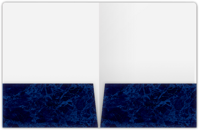Blue Semi-Gloss 14pt C1S 9 x 12 Two Pocket Round Corner Folders with 4 1/4 Inch Pocket