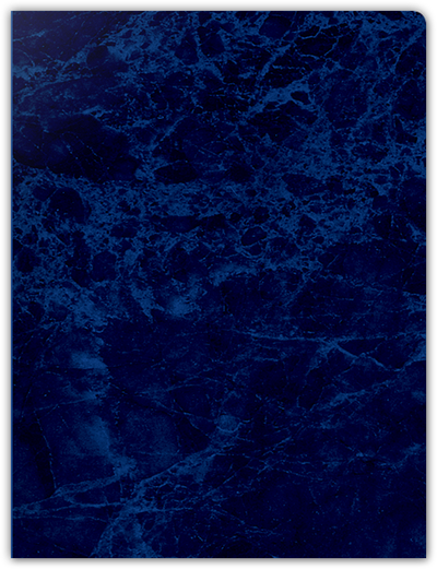 Blue Semi-Gloss 14pt C1S 9 x 12 Two Pocket Round Corner Folders with 4 1/4 Inch Pocket
