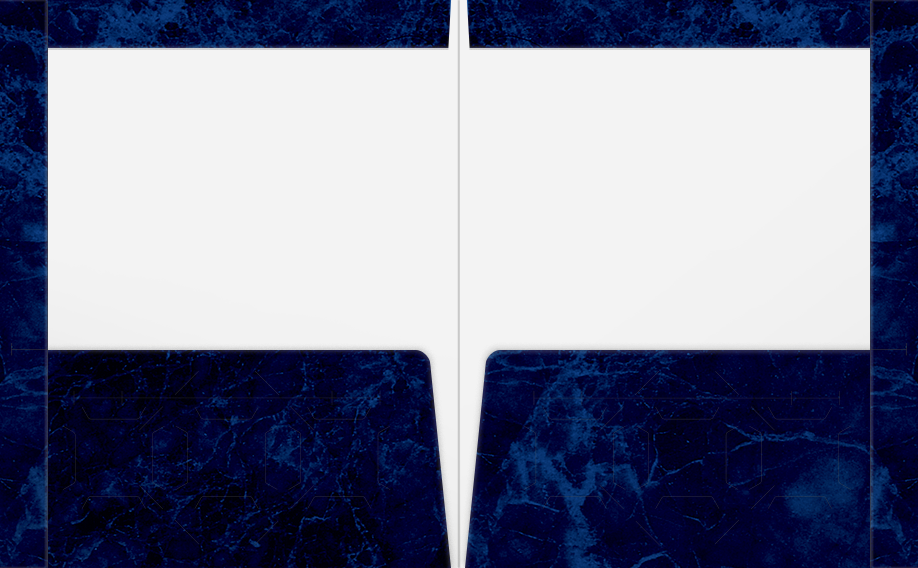 Blue Marblecoat Gloss 14pt C1S 9 1/2 x 11 3/4 Two Pocket Folders with 4 1/2 Inch Pockets and 1 Inch Reinforced Top and Edges