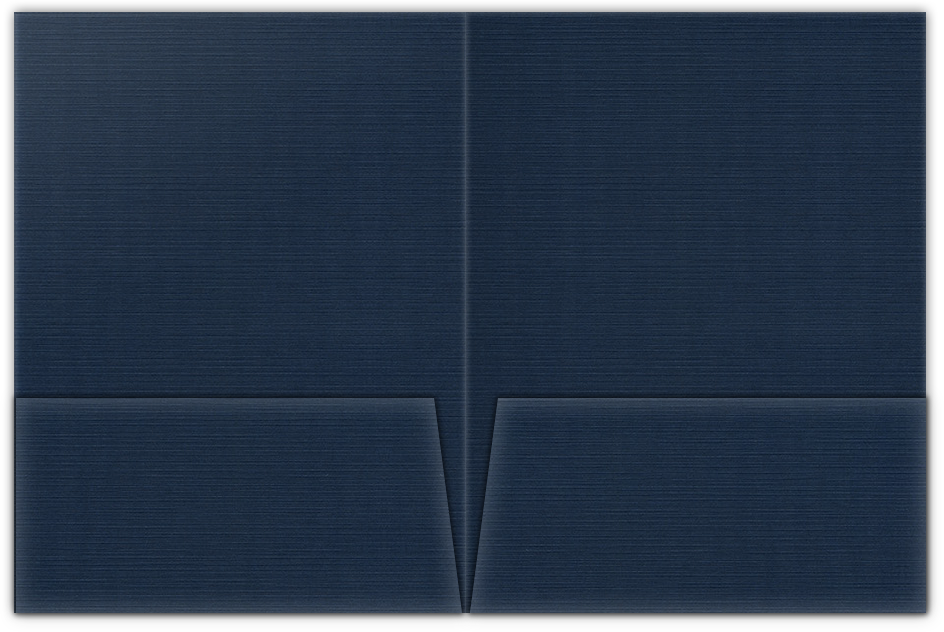 Dark Blue Linen 100lb 9 x 12 Two Pocket Folders with 4 Inch Pockets