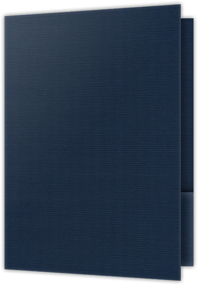 Dark Blue Linen 100lb 9 1/2 x 14 1/2 Two Pocket Legal Folders with 4 1/2 Inch Pockets