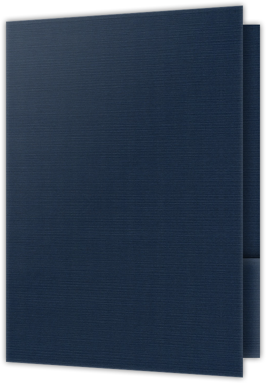 Dark Blue Linen 100lb 9 1/2 x 14 1/2 Two Pocket Legal Folders with 4 1/2 Inch Pockets