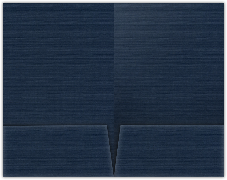 Dark Blue Linen 100lb 9 1/2 x 14 1/2 Two Pocket Legal Folders with 4 1/2 Inch Pockets