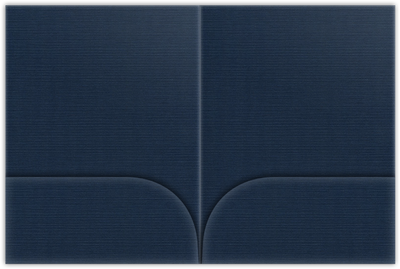 Dark Blue Linen 100lb 9 x 12 Two Pocket Folders with 4 Inch Curved Pockets