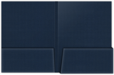 Dark Blue Linen 100lb 9 x 12 Two Pocket Folders with 4 1/4 Inch Deep Box Pockets and 1/4 Inch Expansion with Double Score Spine
