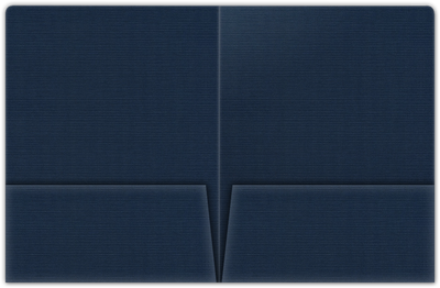 Dark Blue Linen 100lb 9 x 12 Two Pocket Round Corner Folders with 4 1/4 Inch Pocket
