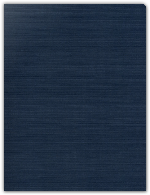 Dark Blue Linen 100lb 9 x 12 Two Pocket Round Corner Folders with 4 1/4 Inch Pocket