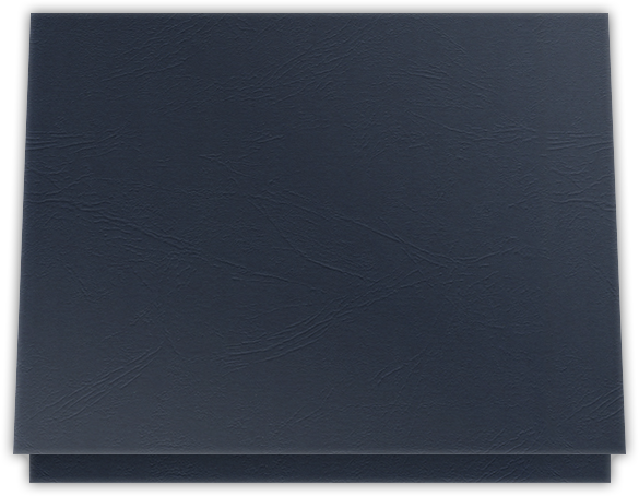 Deep Blue Cordwain 90lb 9 1/2 x 12 Landscape or Portrait Certificate Holders with Square Corner Slits (Holds 8 1/2 x 11 Certificate)