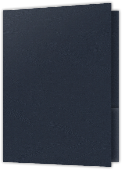 Deep Blue Cordwain 90lb 9 x 12 Two Pocket Folders with 4 Inch Pockets