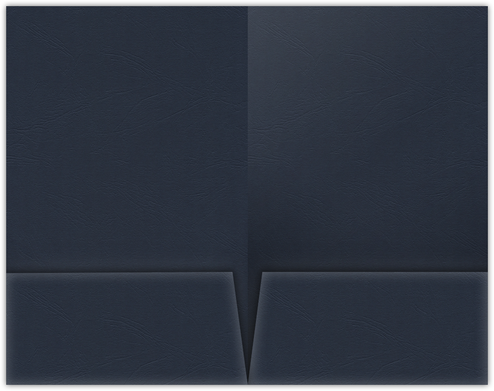 Deep Blue Cordwain 90lb 9 1/2 x 14 1/2 Two Pocket Legal Folders with 4 1/2 Inch Pockets