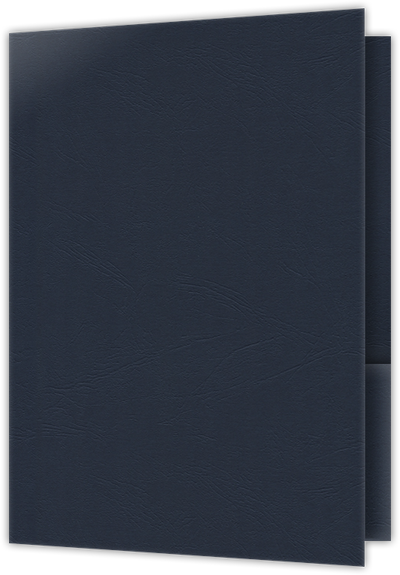 Deep Blue Cordwain 90lb 6 x 9 Two Pocket Half Size Folders with 3 Inch Pockets