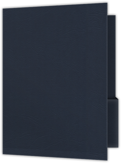 Deep Blue Cordwain 90lb 9 x 12 Two Pocket Folders with 4 1/4 Inch Deep Box Pockets and 1/4 Inch Expansion with Double Score Spine