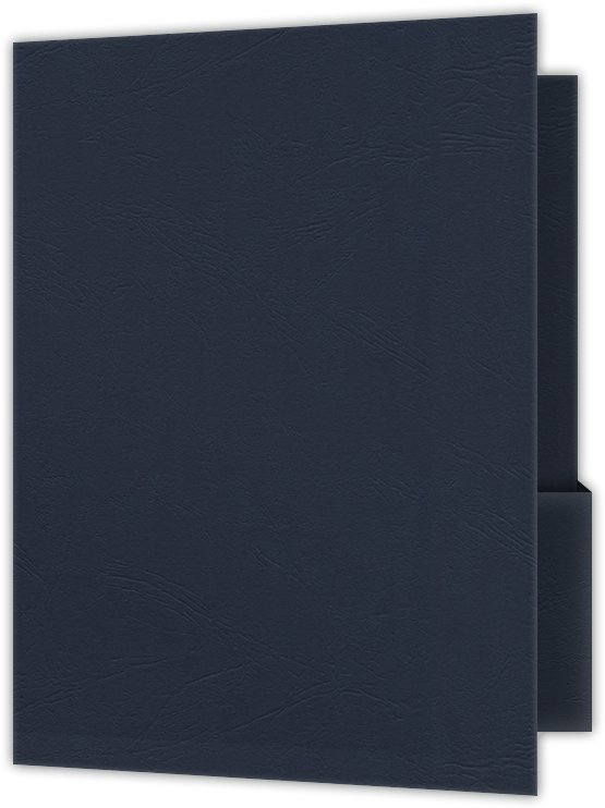 Deep Blue Cordwain 90lb 9 x 12 Two Pocket Folders with 4 1/4 Inch Deep Box Pockets and 1/4 Inch Expansion with Double Score Spine