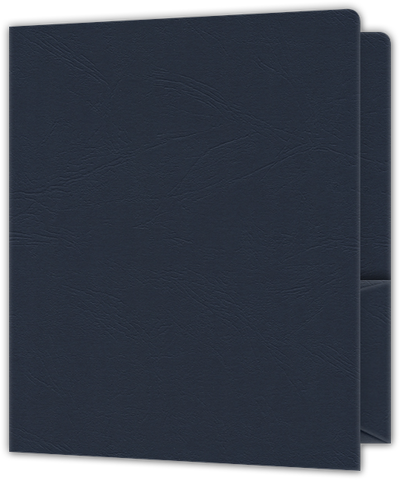 Deep Blue Cordwain 90lb 9 x 12 Two Pocket Round Corner Folders with 4 1/4 Inch Pocket